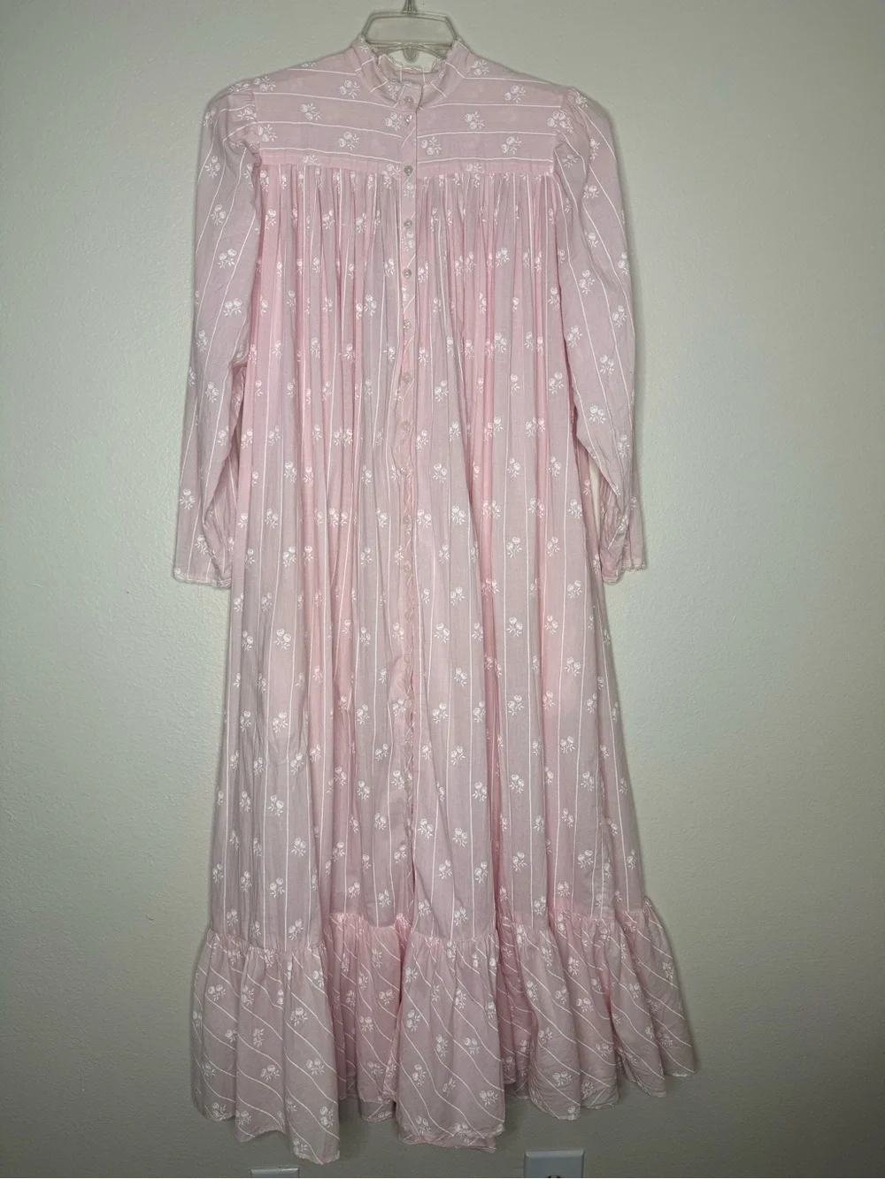 Eileen West Queen Anne’s Lace Pink Floral Cotton Nightgown CottageCore S/M - Picture 1 of 10